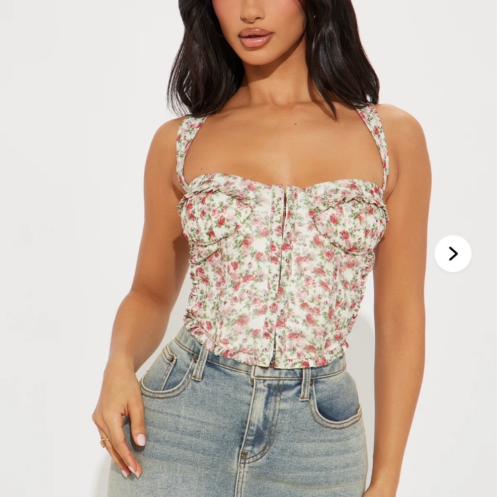 Bouquet Of Roses Corset - Cream/combo